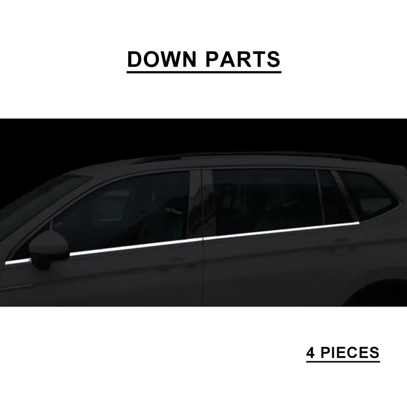 Для Volkswagen Tiguan L наружные части, отделочные полоски для боковых окон, аксессуары из нержавеющей стали для tiguan L YCSUNZ - Цвет: down parts--4PCS