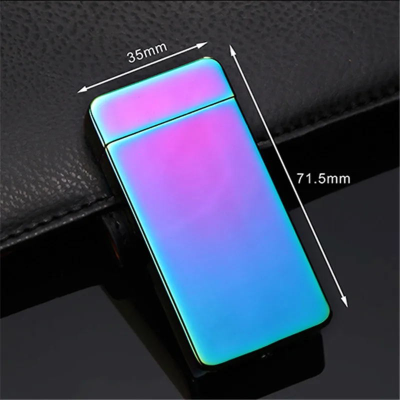 Новая Металлическая двойная дуговая usb зарядка Зажигалка импульсная ветрозащитная электрическая сигарета зажигалка для сигар беспламенная перезаряжаемая Зажигалка плазменная