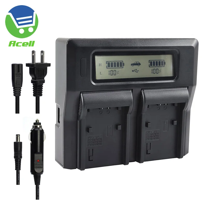 Быстрое зарядное устройство с двойным жк дисплеем для SONY NP FV100A FV70A FV50A FV30 FH100 FH70 FH60