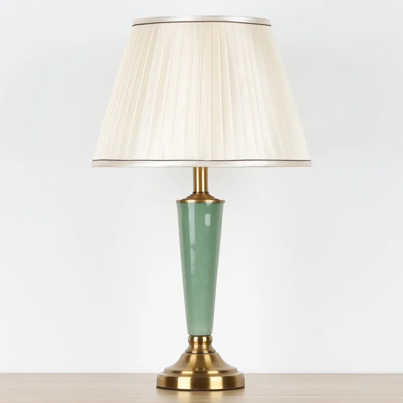 Цзиндэчжэнь Зеленая Керамическая Настольная лампа американский стиль