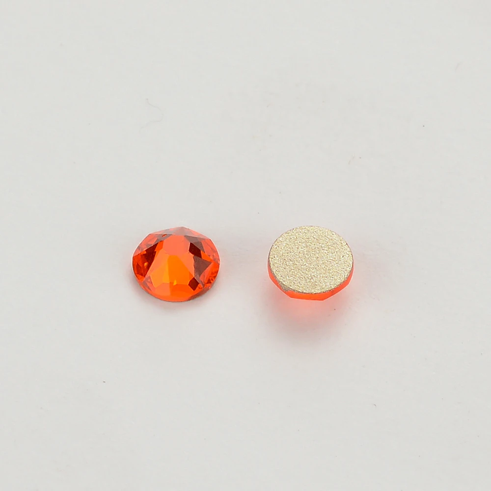 Стразы для дизайна ногтей High Brilliance Sun Orange с плоской задней стороной золотистой