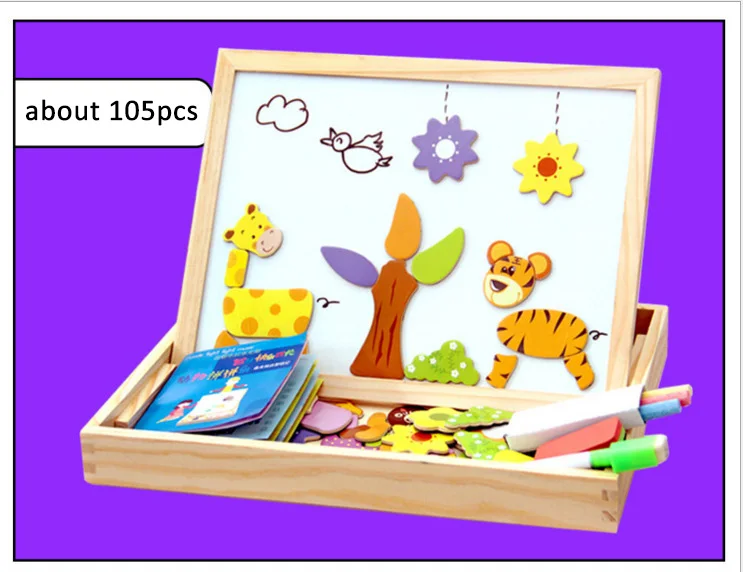 100 + шт деревянная магнитная головоломка фигурка/Животные/автомобиль/цирк доска
