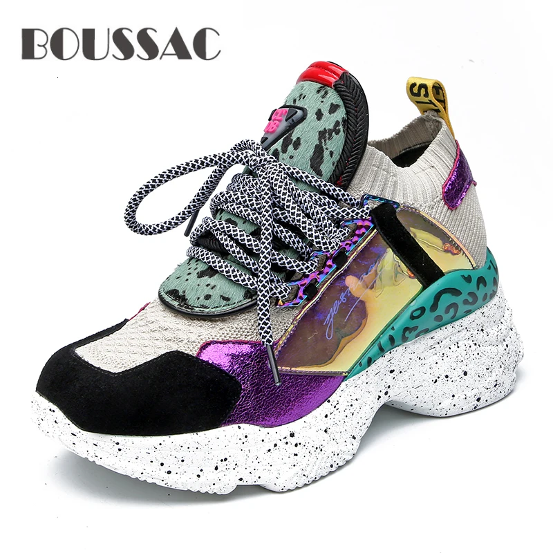 BOUSSAC Новинка 2019 года женские кроссовки белые на платформе обувь из меха пони