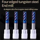 ZGT 1 шт. Резка CNC Fresa HRC65 4 канавки 4 мм 6 мм 8 мм 10 мм 12 мм металлический сплав Карбид фрезеровка Вольфрамовая сталь фреза Концевая фреза