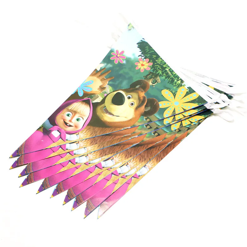 95 шт/125 pcs с днем рождения с героями мультфильма «Маша и Медведь» детский душ вечерние украшения набор баннер скатерть стакан с соломинкой пластины Сделано в Китае