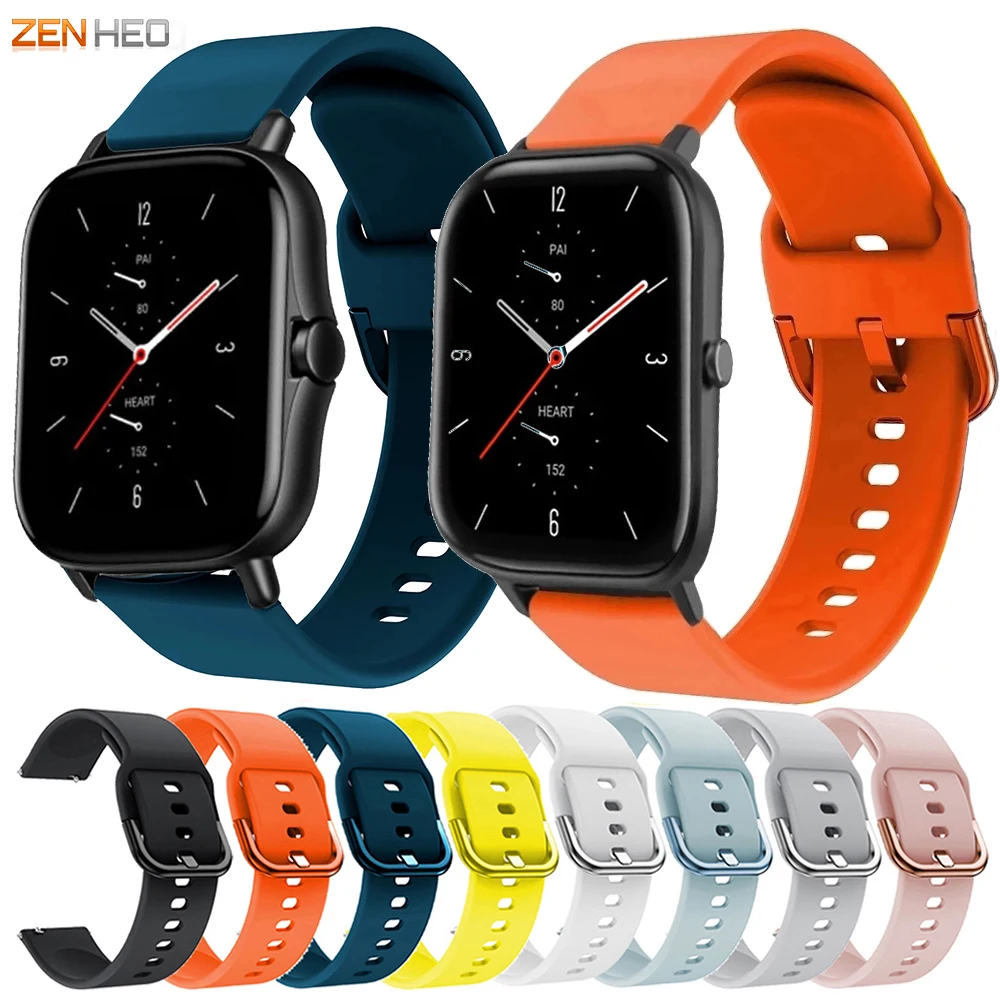 

Силиконовый ремешок 20 мм для Xiaomi Huami Amazfit GTS 2 2e/GTS 2 Mini/Bip U/Pop Pro, сменный ремешок для часов для Xiaomi Haylou LS02