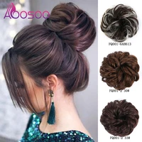 aoosoo natural fake bunn female hair ornament synthetic elastic bundle curled bunn hair string curling pin ponytail