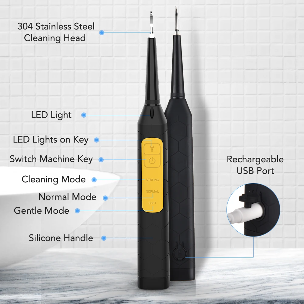 

Household Electric Sonic Dental Scaler High Frequency Tooth Calculus Remover Cleaner Tooth Stains Tartar Tools Teeth Whitening