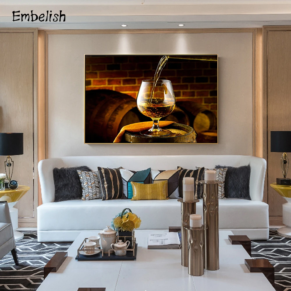 

Embelish 1 Pieces Beer Cups Kitchen Decor Wall Art Posters For Living Room HD Canvas Paintings Modern Home Decor Pictures