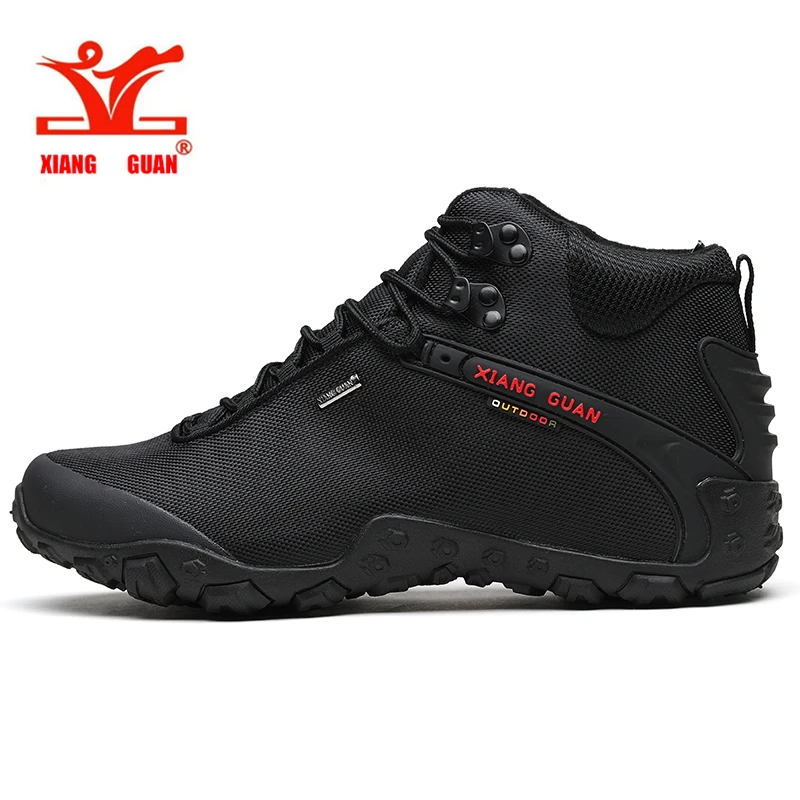 XIANG GUAN Men High Top Hiking Shoes Windproof Trekking Army Boots Blakc Classic Tactical | Спорт и развлечения