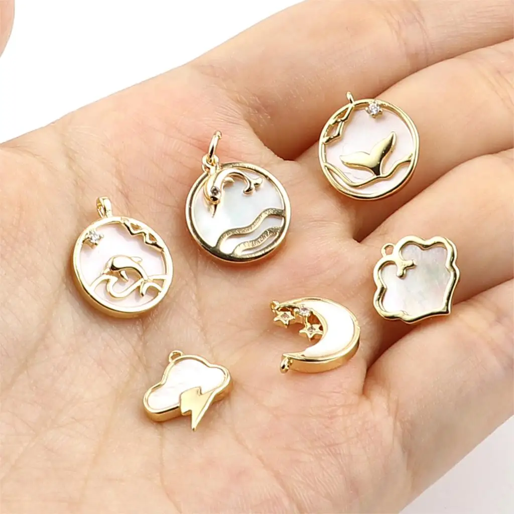 Модные Простые ювелирные подвески золотой белый корпус ожерелье с Луной и