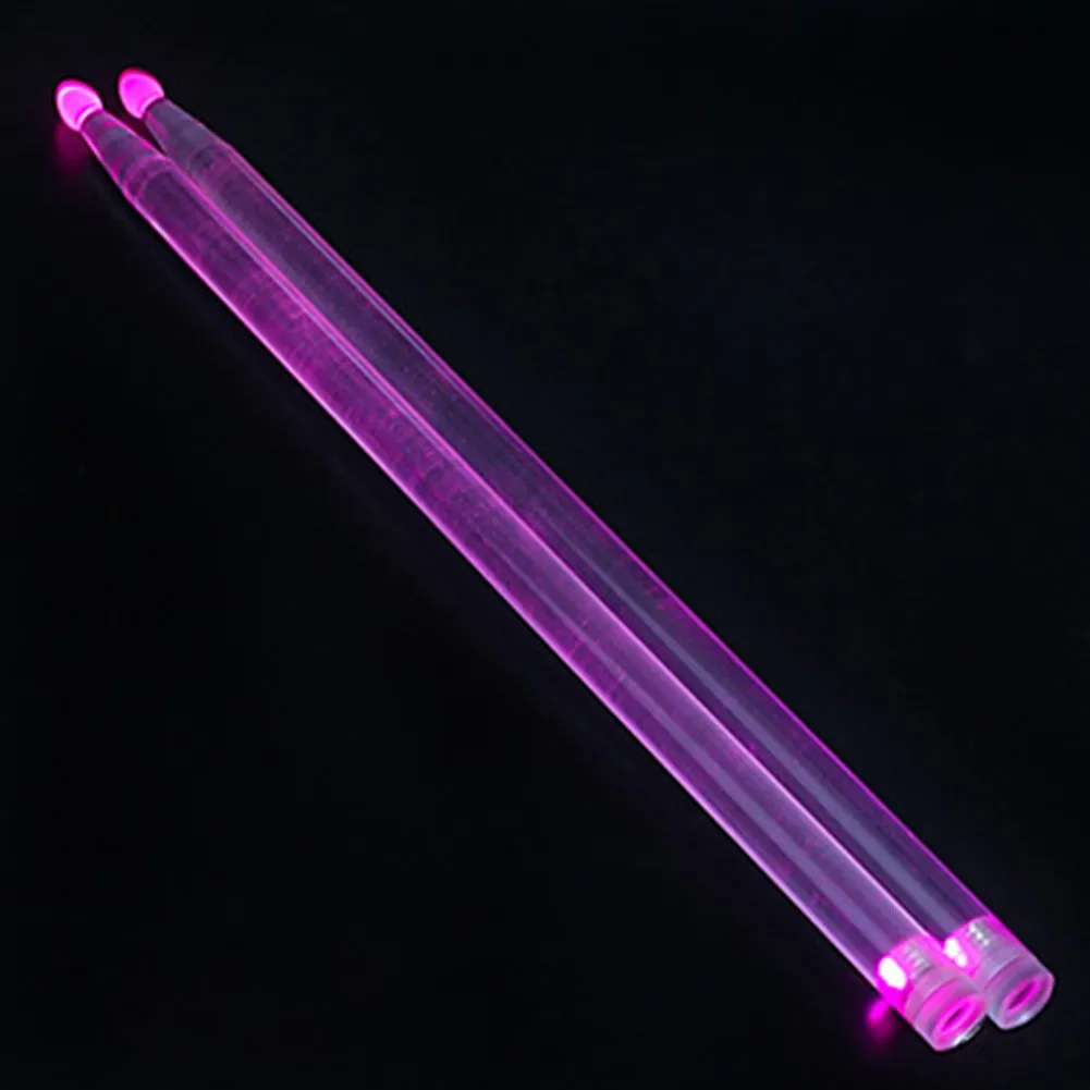 2pcs Professional 5A Luminous Drum Stick Fluorescent Drumsticks Glow In The Dark Acrylic Colorful Light Up Drumstick Accessories - купить по