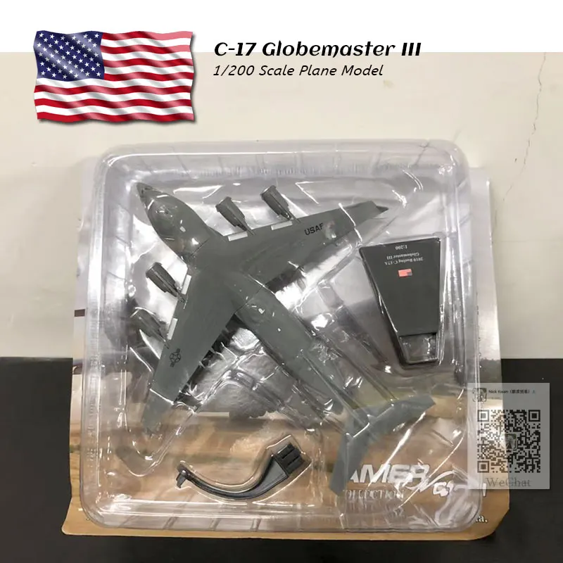 Амер 1/200 весы США C-17 Globemaster III Военный транспортный самолет литой металлический