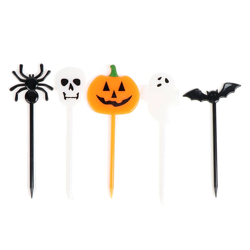 

10pcs/set Cartoon Children Cake Dessert Pick Toothpick Lunch Pick Halloween Fruit Fork Food Fork Bento Lunches Party Decoration