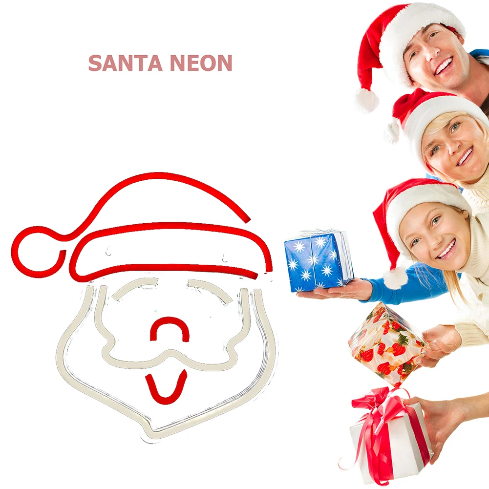 

LED Santa Shape Neon Light Sign Night Lamp Lantern USB Battery Lantern Christmas Party Lighting Ornament Supplies