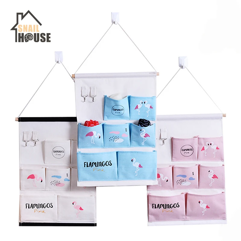Snailhouse настенные сумки для хранения в спальню с фламинго домашние карманы