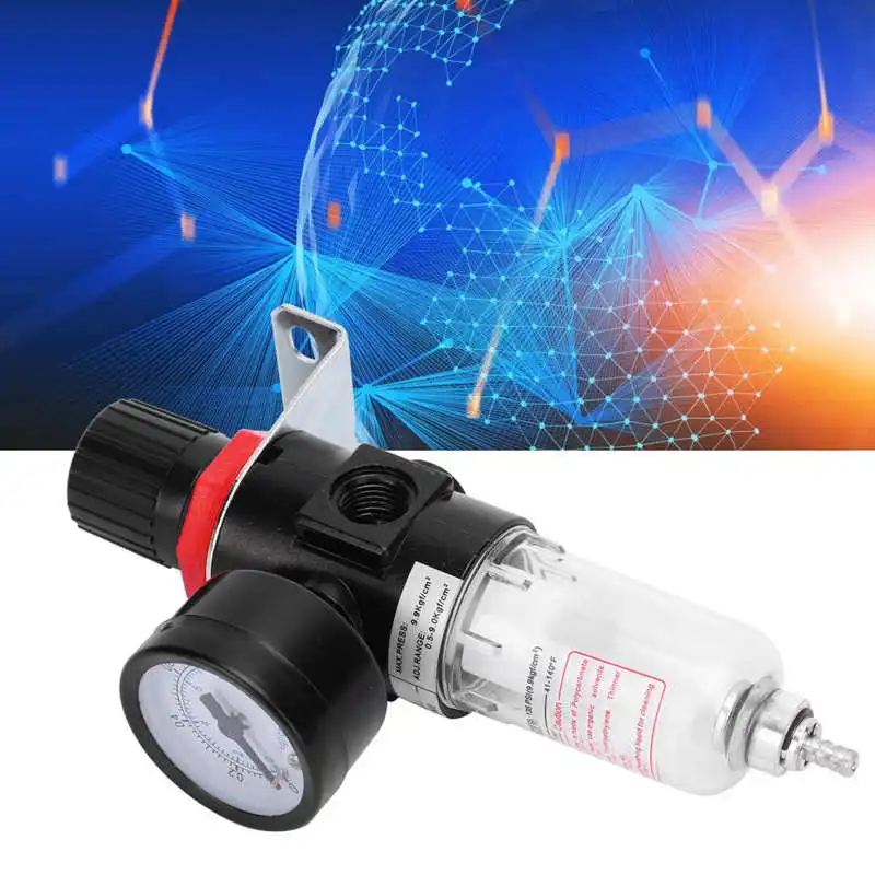 BSP 1/4 дюймовый воздушный фильтр регулятор давления с кронштейном 0 10 бар для