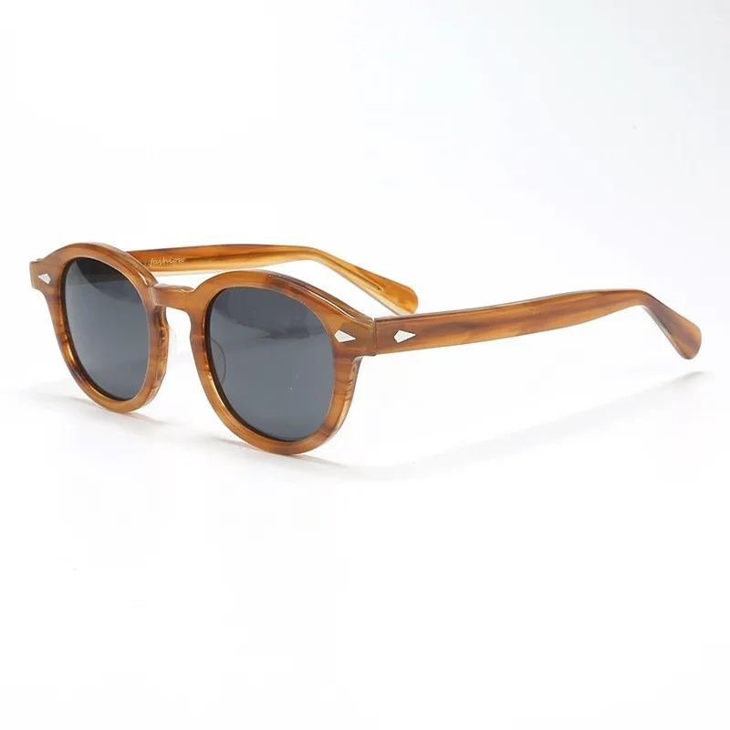 

Johnny Depp Brand Quality Men Polarized Sunglasses Retro Sunglasses Gothic Steampunk Round Tint Ocean Lens