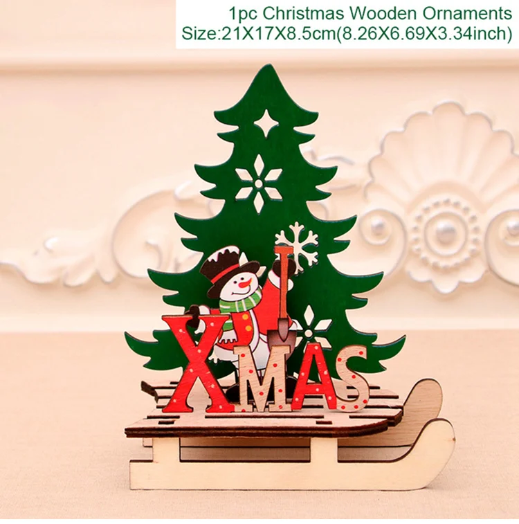 Huiran Merry Christmas, Санта-Клаус, лося, украшения, деревянные елки, украшения для дома,, Рождественский Декор, подарок на год - Цвет: Large Snowman
