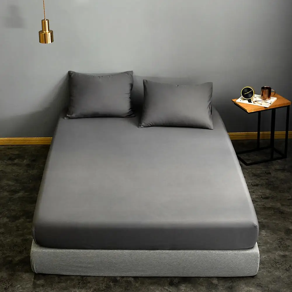 Простыни Bonenjoy однотонные серые эластичные 1 шт. простыни housse sabanas 150 Queen на