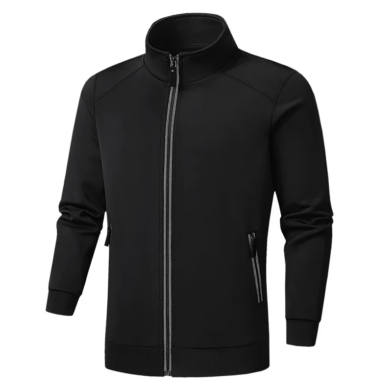2020 новая весенняя мужская повседневная куртка на молнии шелковая Черная теплая