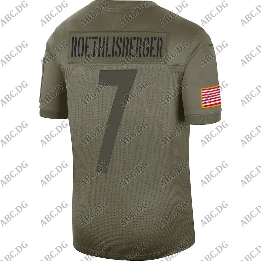 

Customized Stitch Jersey Men Pittsburgh Ben Roethlisberger Olive 2019 Salute to Service Limited Jersey 4XL 5XL 6XL