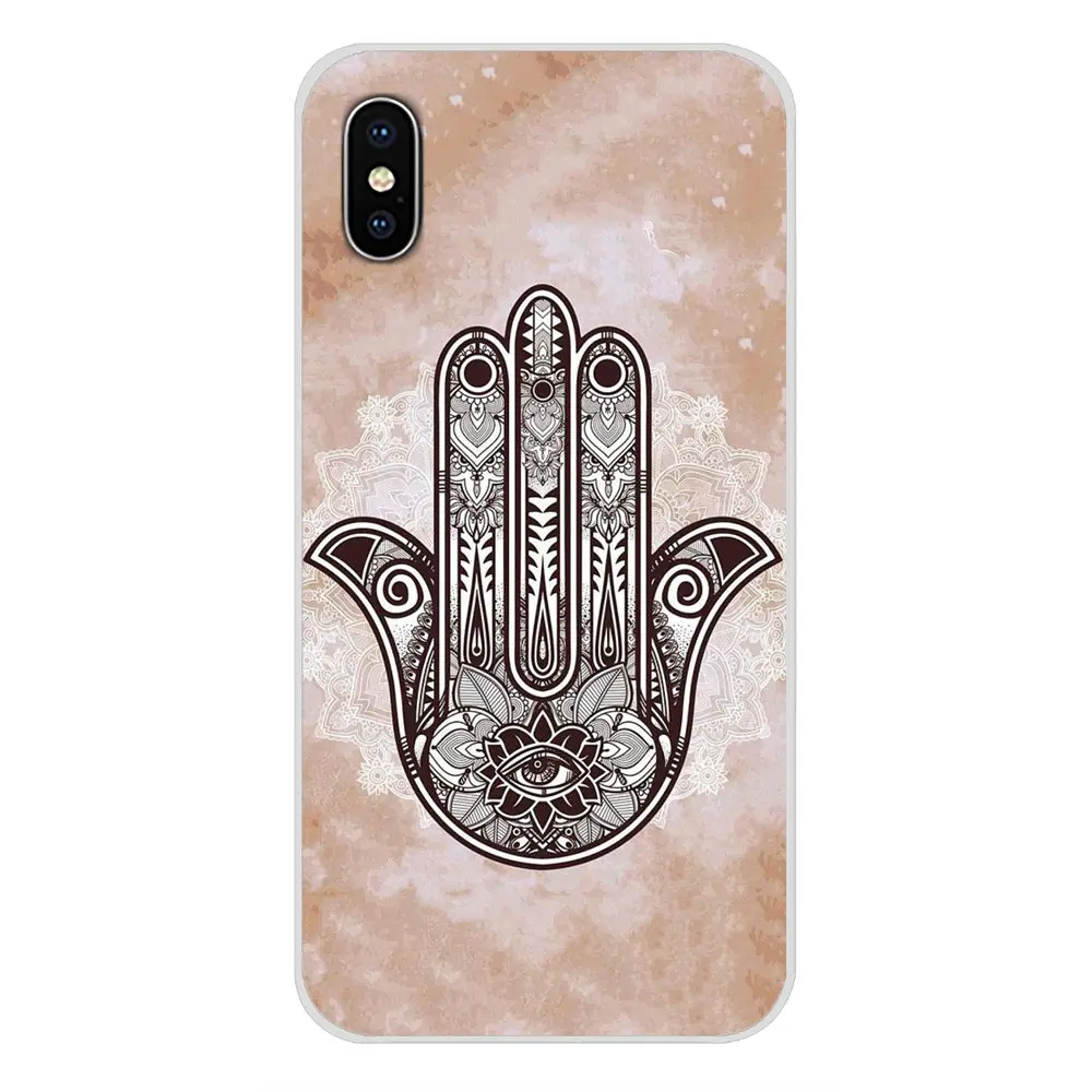 For Apple iPhone X XR XS 11Pro MAX 4S 5S 5C SE 6S 7 8 Plus ipod touch 5 6 Silicone Shell Cover Hamsa Hand of Fatima Shining Cute | Мобильные