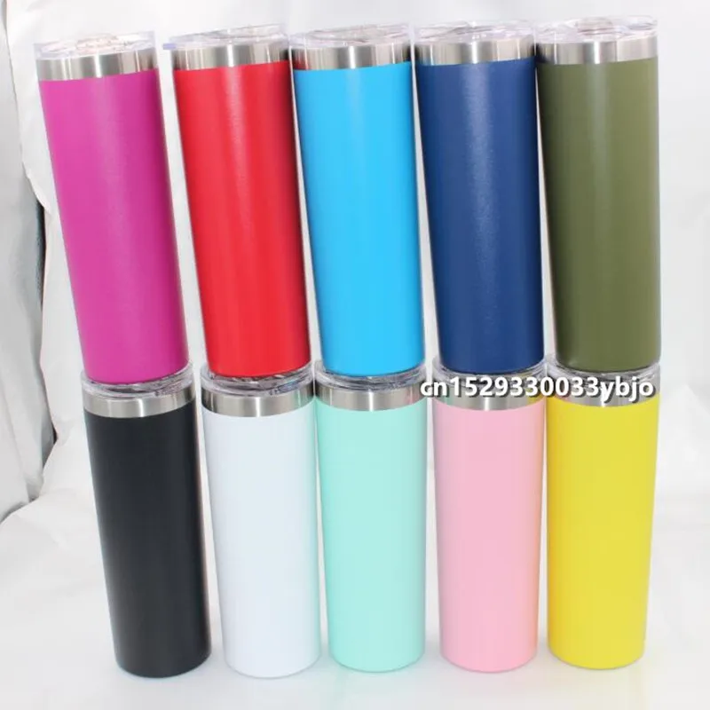 50pcs 20oz 30oz Skinny Tumbler Double Wall Stainless Steel Vacuum Insulated Straight Cups Flask Beer Coffee Mugs | Дом и сад