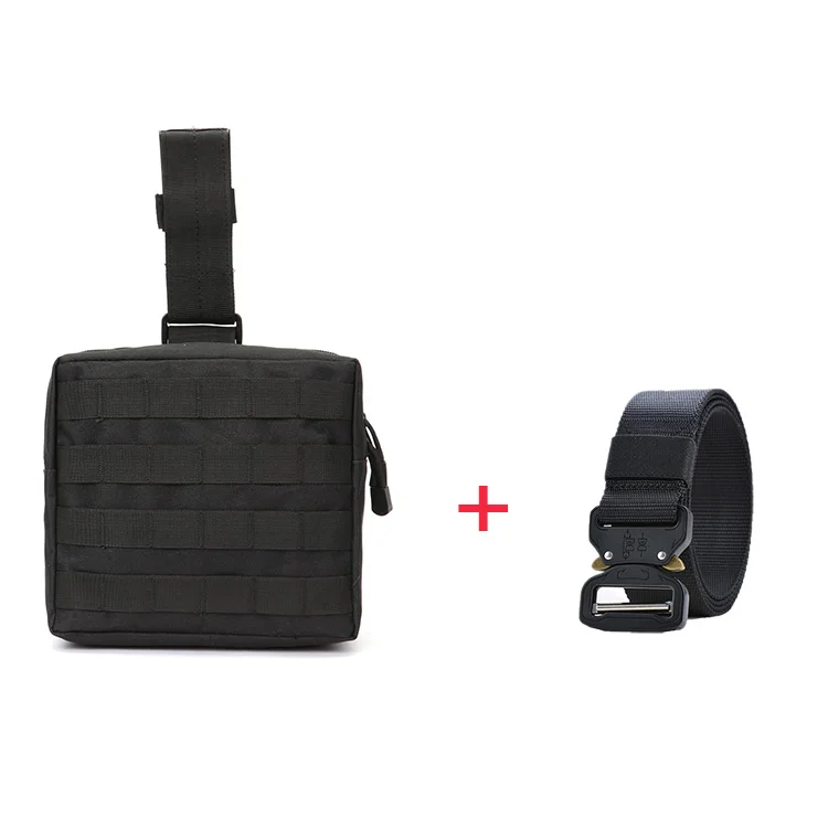 bag and 125CM belt 1 Водонепроницаемая нейлоновая тактическая сумка для ног Molle system охотничий набор инструментов ремень для мужчин и женщин военная техника тактическая сумка - Цвет: bag and 125CM belt 1