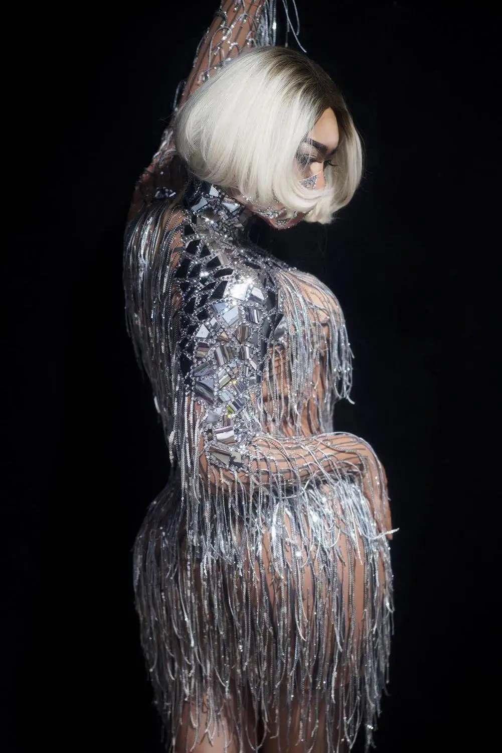 Новое поступление серебристые бриллиантовые короткие платья для женского