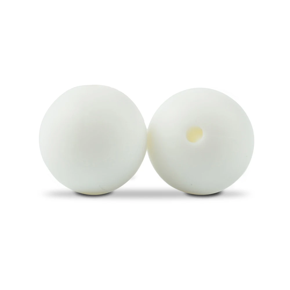LOFCA-collar de dentici&oacute;n para beb&eacute;, cuentas redondas de silicona de 22mm, sin BPA, cadena de chupete de silicona de grado alimenticio, 50 Uds.-3