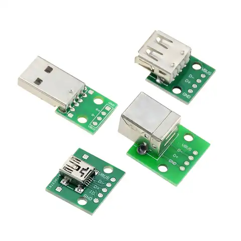 Переходник Micro Mini USB A (штекер) USB 2,0 A (гнездо) разъем USB B интерфейс к 2,54 мм DIP PCB конвертер адаптер коммутационная плата