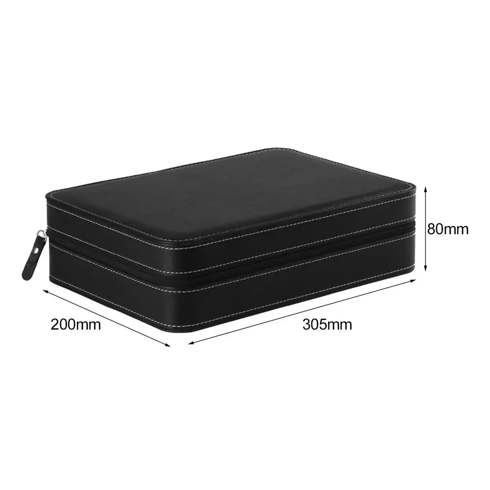 

Travel Sport Protect 10 Grids PU Leather Wristwatch Box Case Classic Zipper Watch Jewelry Storage Bag Box