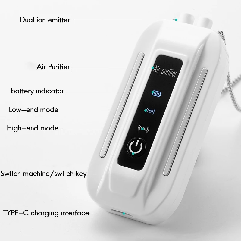 

Necklace Hanging Neck Air Purifier Fashionable Personal Wearable Mini Portable Negative Ion Air Purifier