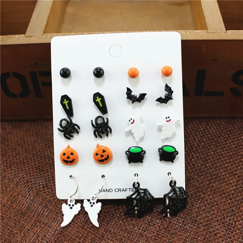 Набор модных сережек XQ на одну карту новинка ювелирные изделия Хэллоуин для
