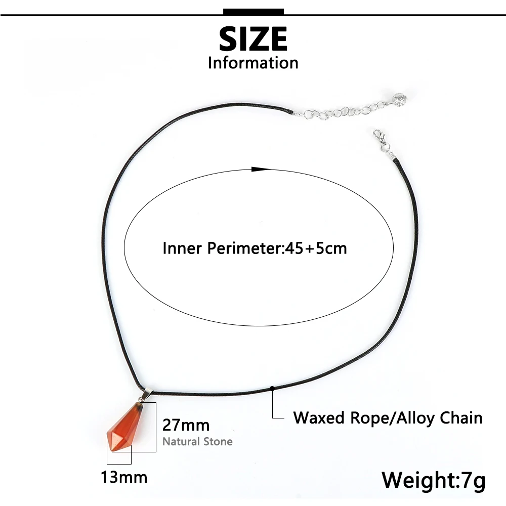 Женский и мужской кулон из натурального камня с шестигранной пулей ожерелье