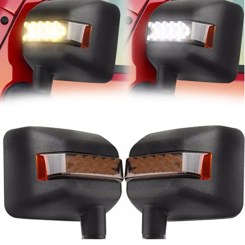 

Вранглер боковые зеркала Корпус стрелка бортовой светильник s заднего вида желтый указатель поворота светильник для Jeep Jk 07-2017