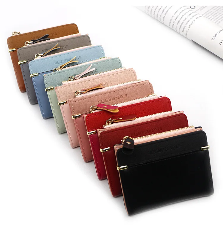 

1 шт., хороший подарок для женщин, однотонный кошелек, новинка 2021, кошелек на молнии