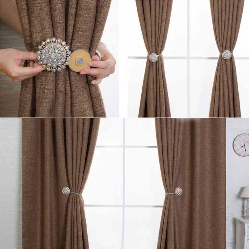 1 шт. Кристальные магнитные занавески кольца для галстуков занавес пряжка зажим