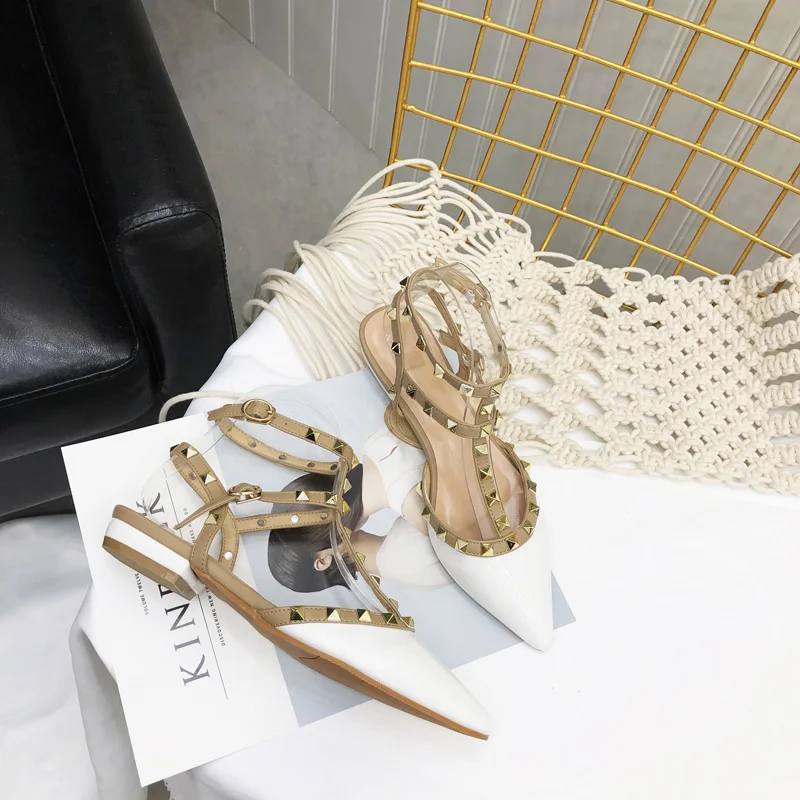 Босоножки на плоской подошве Женские туфли с ремешком щиколотке Пикантные