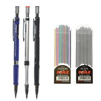 press the automatic pencil 2 0 mm 2b drawing writing pencil 12 color pencil lead gas station school office stationery