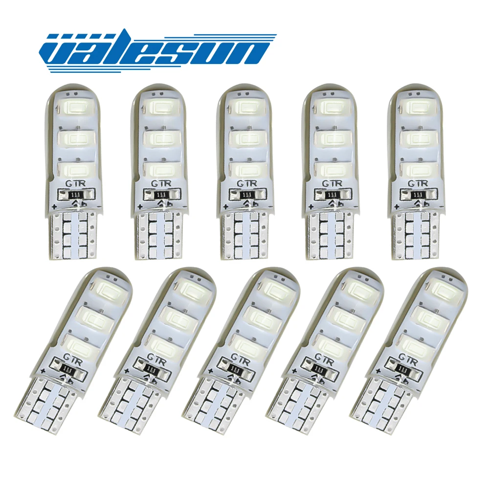 4 шт. силиконовая T10 светодиодсветодиодный автомобильная лампа W5W 194 купольная