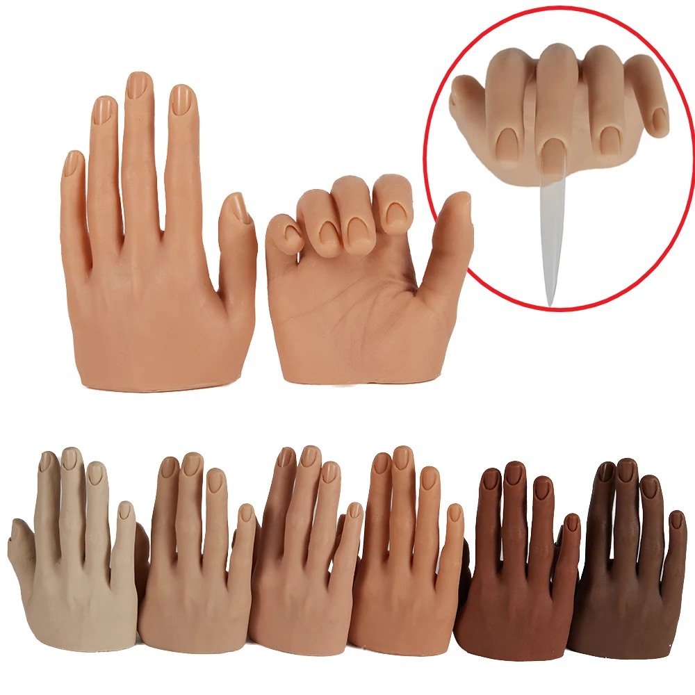 

Усовершенствованная силиконовая рука KnowU, модель для маникюра, упражнения на ногти, обучение Нейл-Арту, прочная