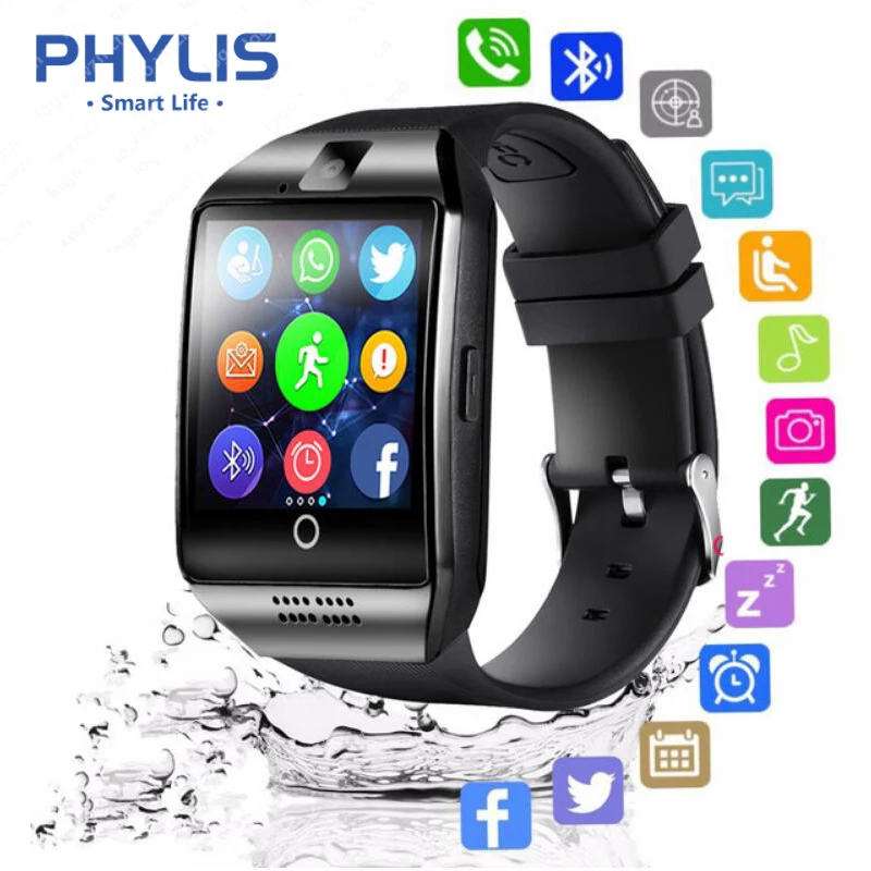 Мужские умные часы Q18 с Bluetooth и камерой Синхронизация SMS Смарт поддержкой SIM карты