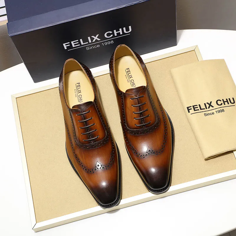 Туфли-Броги мужские из натуральной кожи на шнуровке с острым носком | Обувь