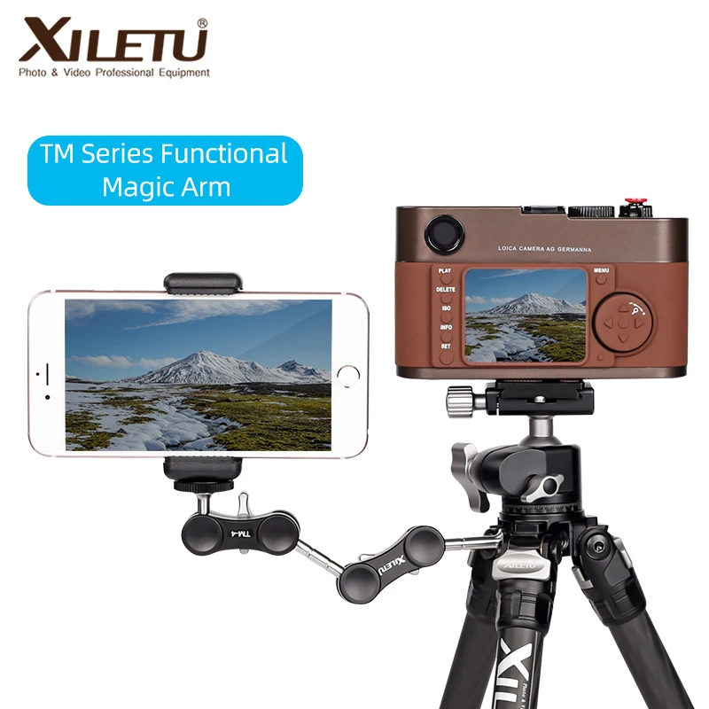 Mágico com Dupla Monitor de Vídeo Adaptador de Montagem para Led Tripé Braço Ballhead 4 Parafuso Universal Câmera Luz Gps Telefone Monitor 1 –