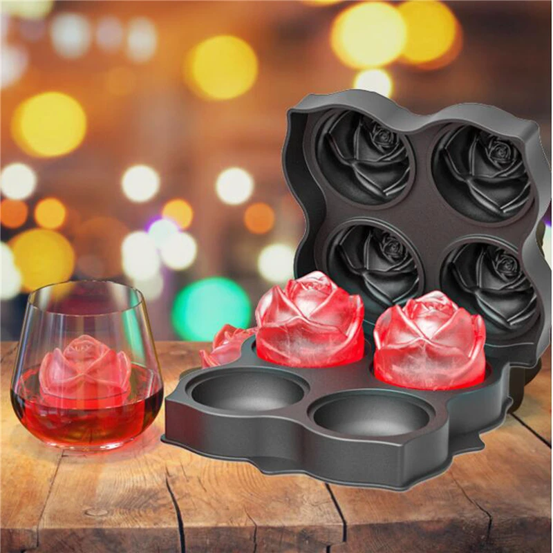 

Форма для льда в виде цветка розы, 4 шт.