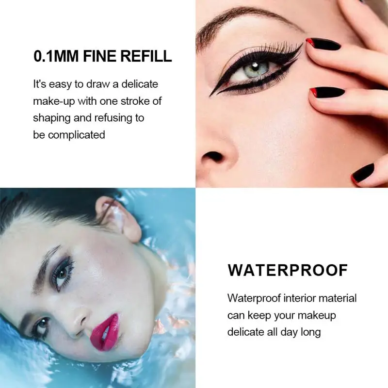 Waterproof Eyeliner Liquid Black Long Lasting Non-staining Eye Makeup Tool Pencil Stamp TSLM1 |