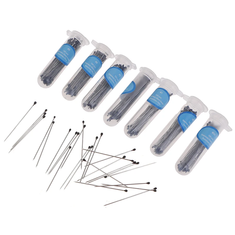 

100Pcs/Tube Insect Pin Specimen Needle Stainless Steel With Tube For School Lab Entomology Body Dissection Insect Needle