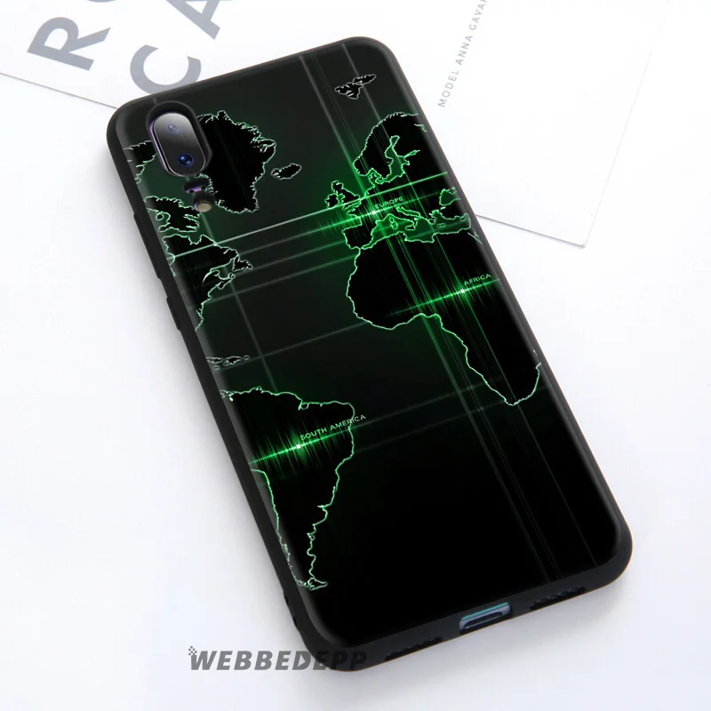 World Map Travel Soft Case for Huawei Mate 30 P20 P30 P Smart Z Plus Lite Pro 2018 2019 Honor View 20 9X |